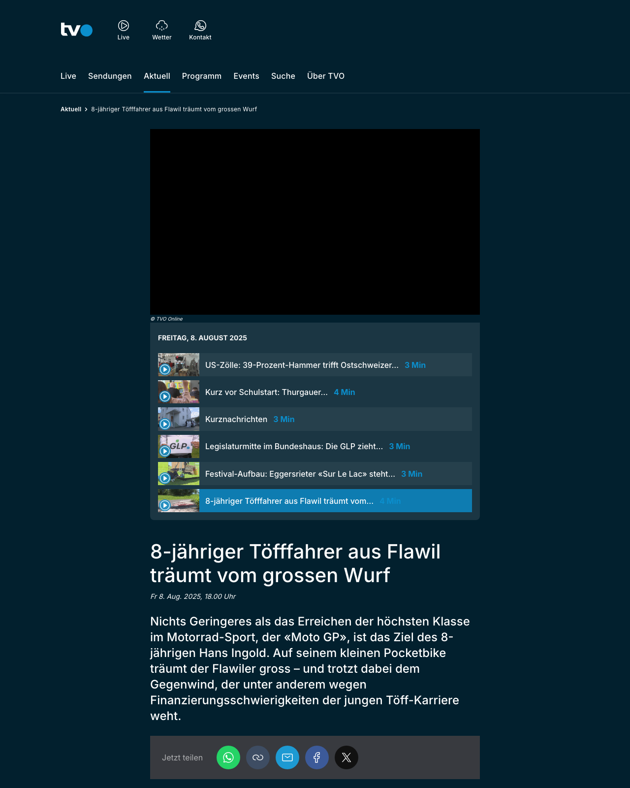 TVO Online Artikel-Screenshot